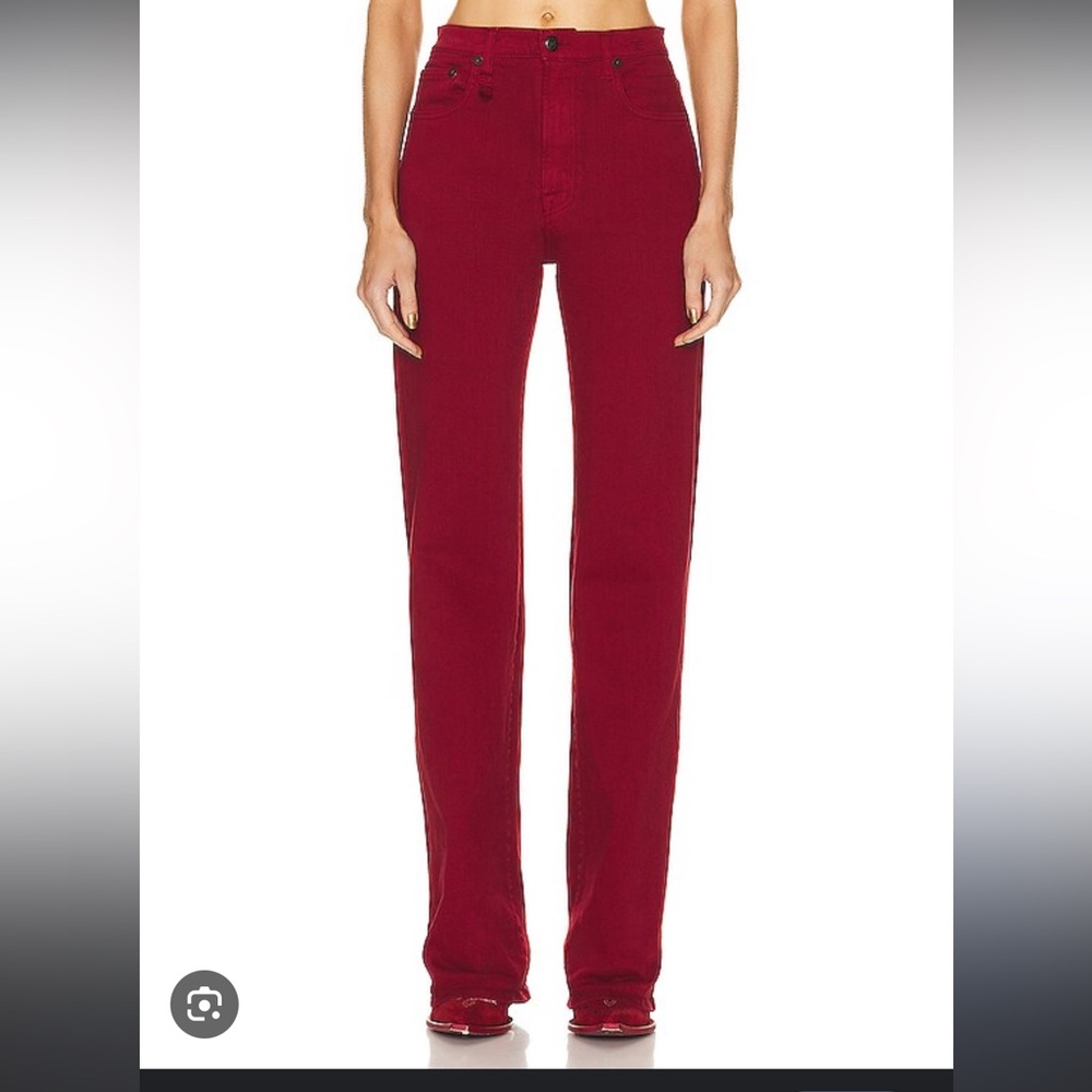 R13 Jane jeans in vivid red stretch